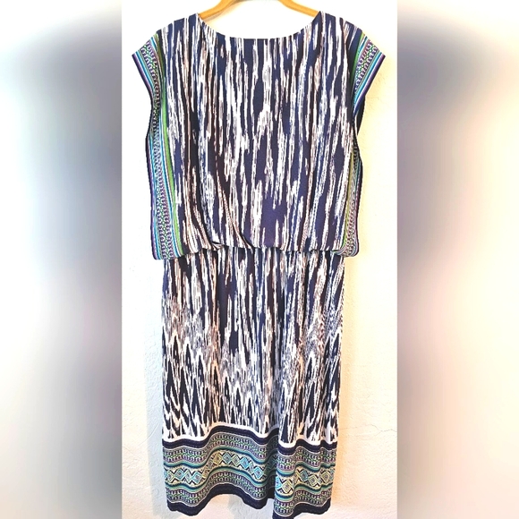 Chicos Native Border Becky Blouson Multicolor Dress. Size 1 - Picture 5 of 6